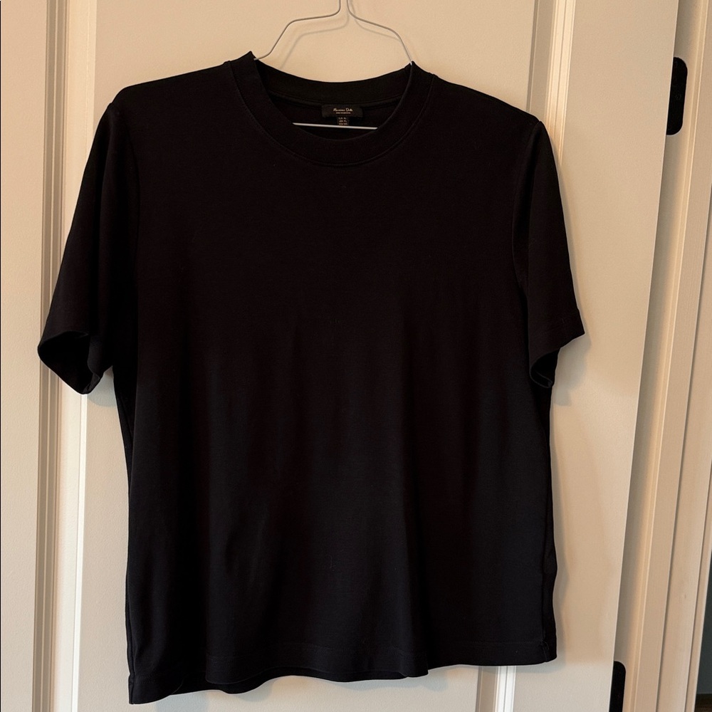 Massimo Dutti Black Crew Neck Tee